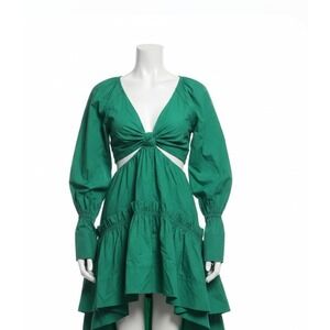 A.L.C. Alexa Cutout Midi Dress Size 6 Green Sleeveless Open Back Designer Luxury